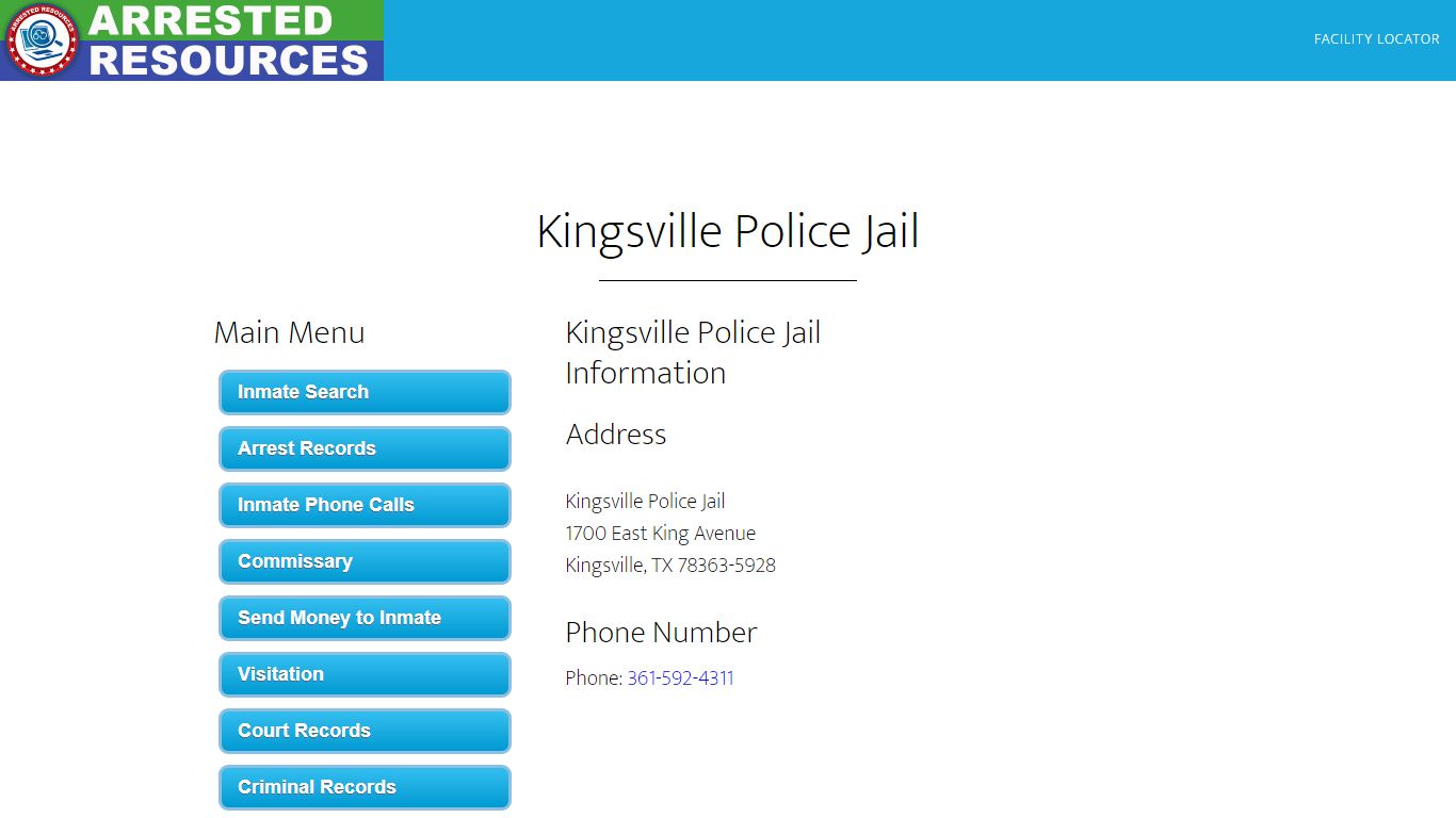 Kingsville Police Jail - Inmate Search - Kingsville, TX