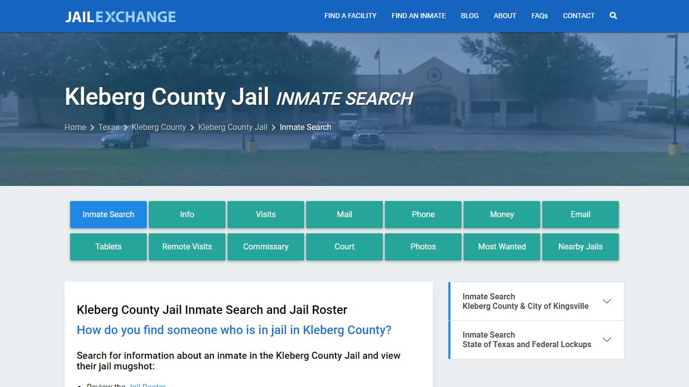 Kleberg County Jail Inmate Search - Jail Exchange